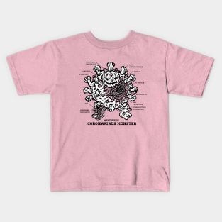 Anatomy of coronavirus monster BW Kids T-Shirt